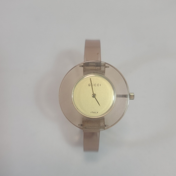 Gucci Accessories - Rare Vintage Gucci Italy Women's Swiss Made Lucite Bangle Manual Wind Up Watch